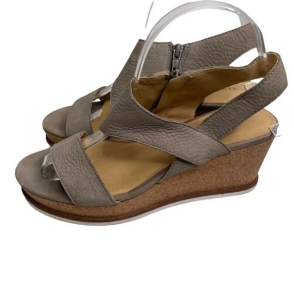 Lucky Brand Women's BYLANNA Wedge Platform Slingback Sandal Driftwood Sz 8.5 a19 - Picture 4 of 8